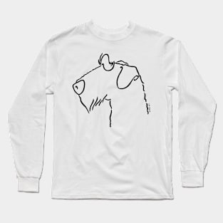 Airedale Terrier silhouette outline Long Sleeve T-Shirt